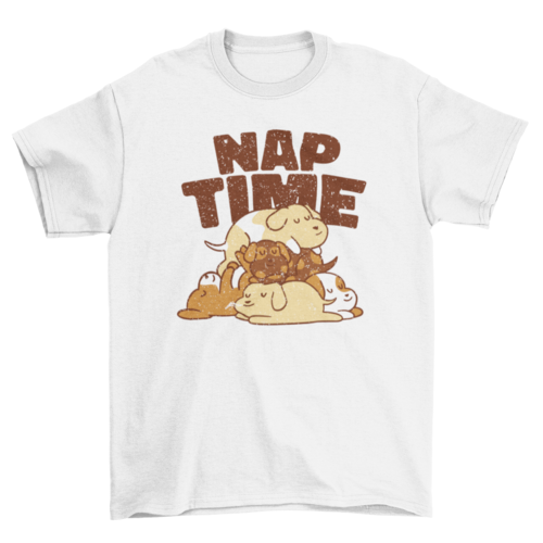 Nap time dogs cartoon t-shirt