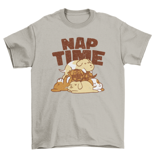 Nap time dogs cartoon t-shirt