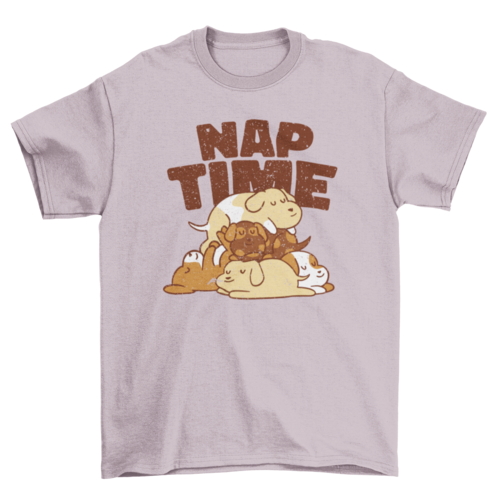 Nap time dogs cartoon t-shirt