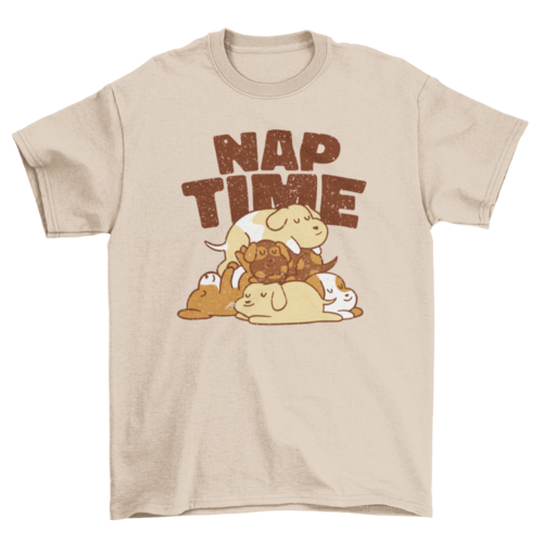 Nap time dogs cartoon t-shirt
