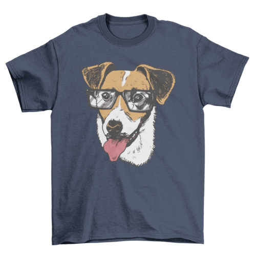 Terrier dog with glasses t-shirt