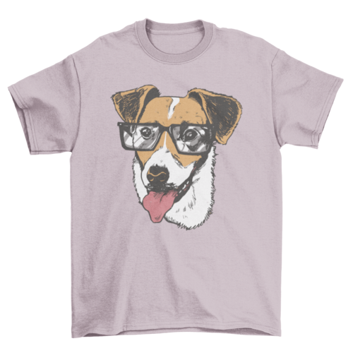 Terrier dog with glasses t-shirt