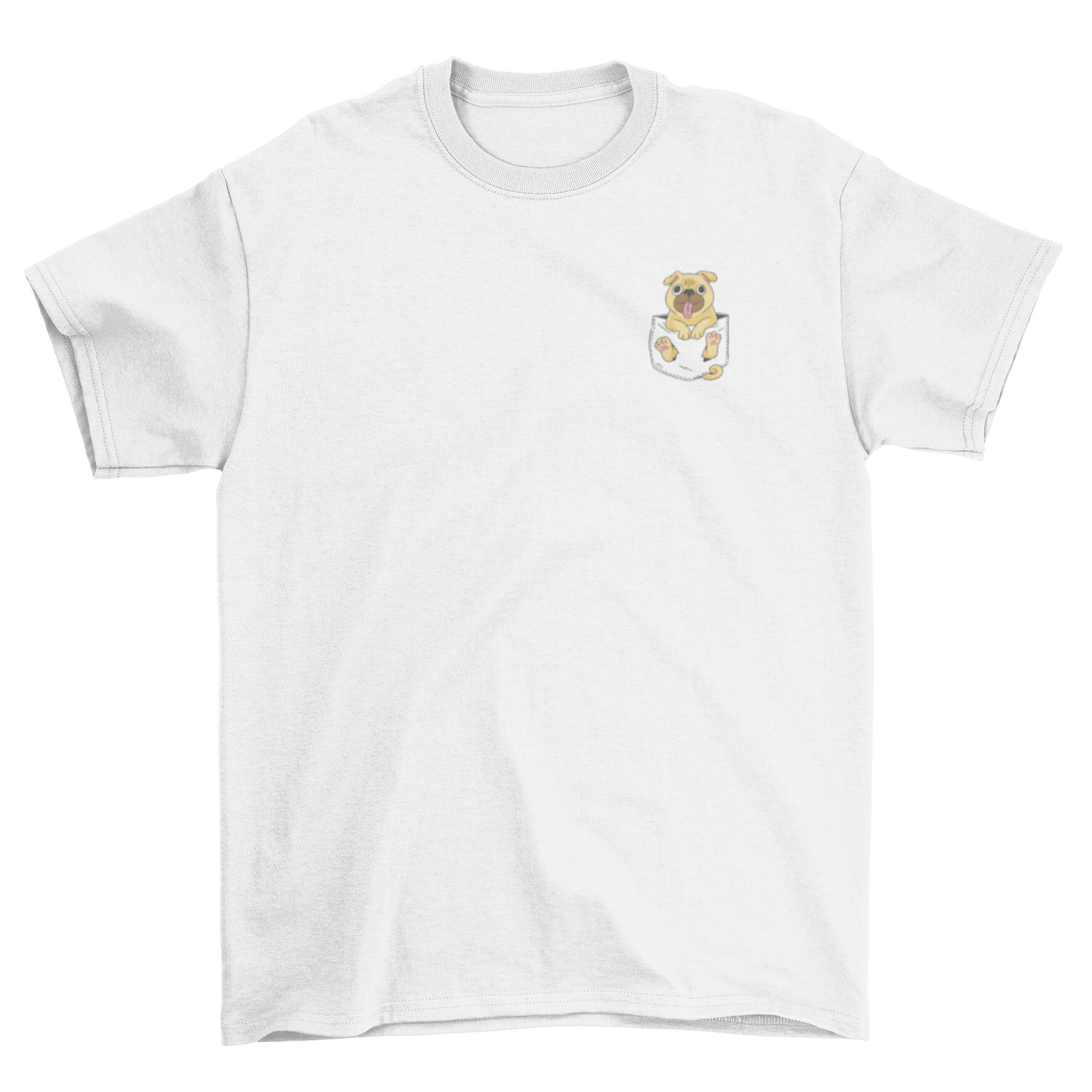 Pug in pocket t-shirt