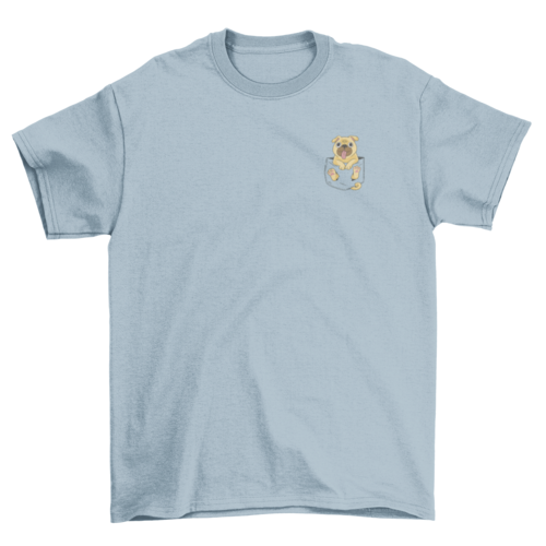Pug in pocket t-shirt