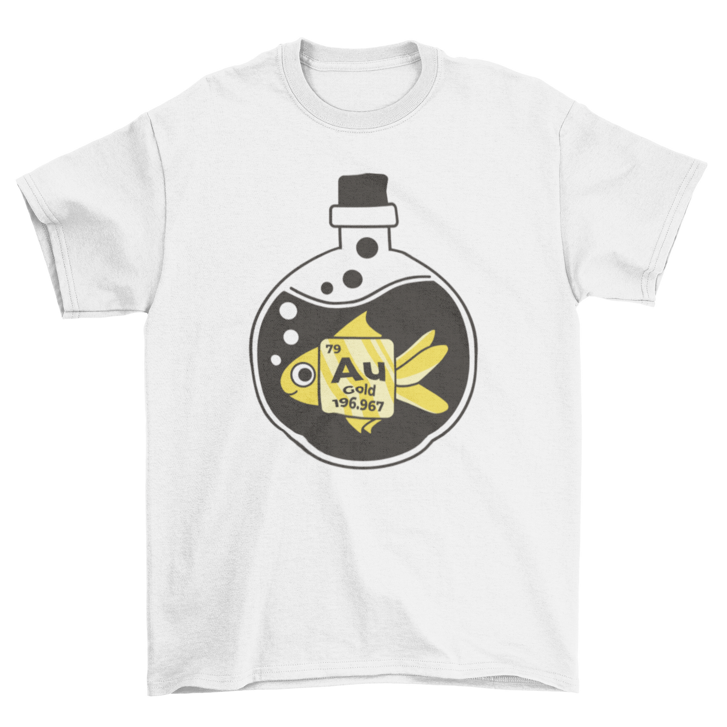 Cool Fashion Chemical Element "AU" Gold Golden Fish Pet Chemistry
