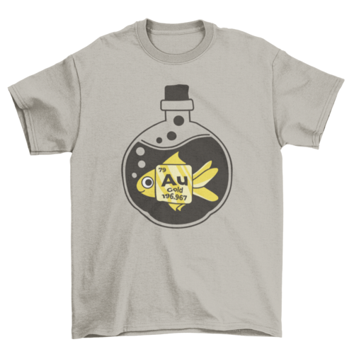 Cool Fashion Chemical Element "AU" Gold Golden Fish Pet Chemistry