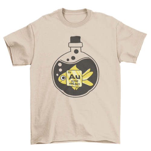 Cool Fashion Chemical Element "AU" Gold Golden Fish Pet Chemistry