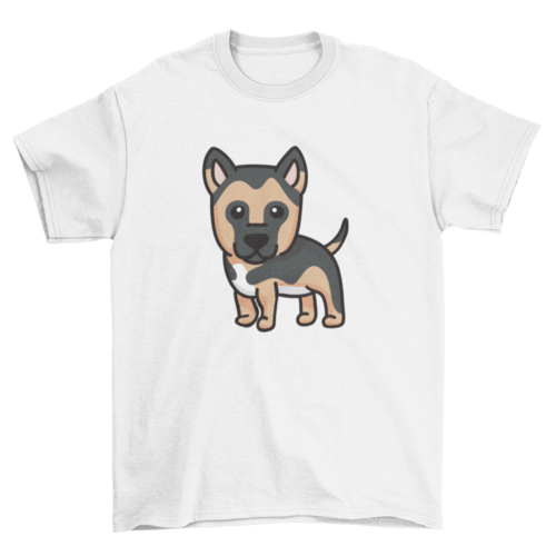German shepherd dog cartoon t-shirt design