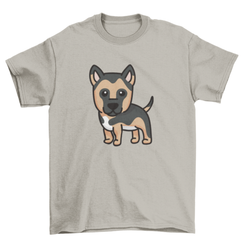 German shepherd dog cartoon t-shirt design