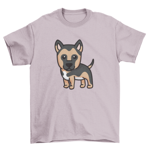 German shepherd dog cartoon t-shirt design