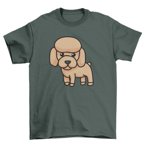 Poodle puppy dog cartoon t-shirt