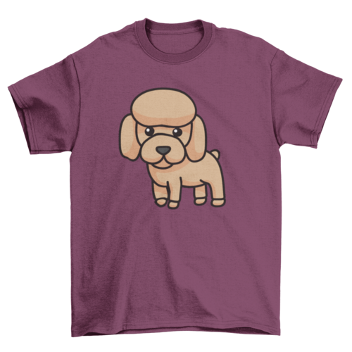 Poodle puppy dog cartoon t-shirt
