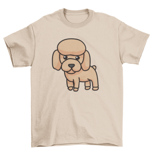 Poodle puppy dog cartoon t-shirt