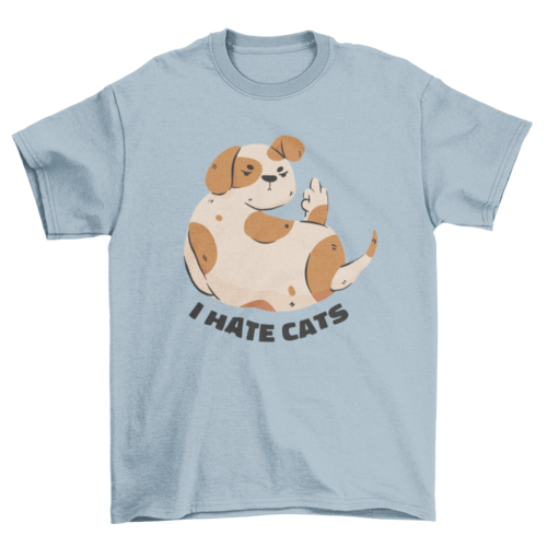 Funny spotted dog hate cats t-shirt