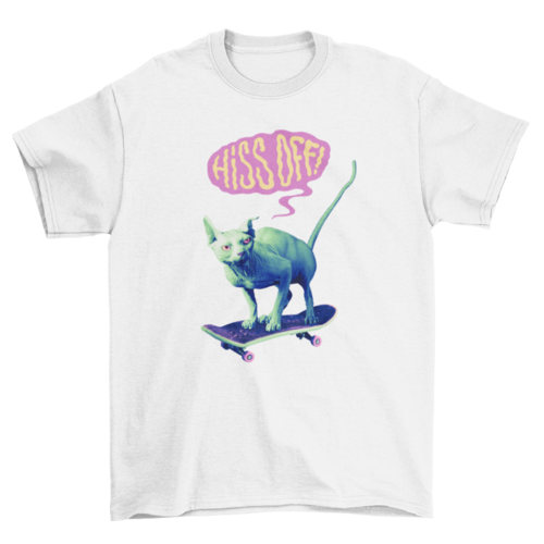 Fun Egyptian cat on skateboard quote "Hiss off" Pet Hobby Animal