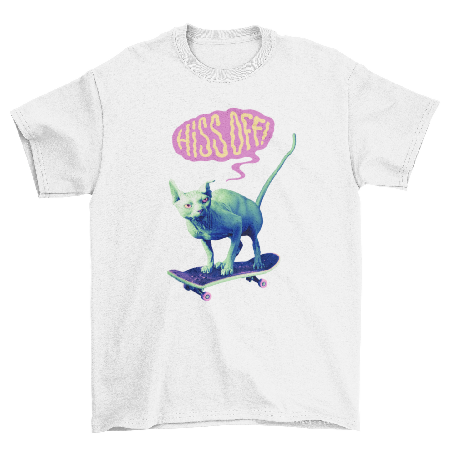 Fun Egyptian cat on skateboard quote "Hiss off" Pet Hobby Animal