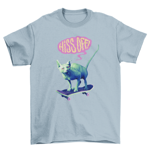 Fun Egyptian cat on skateboard quote "Hiss off" Pet Hobby Animal
