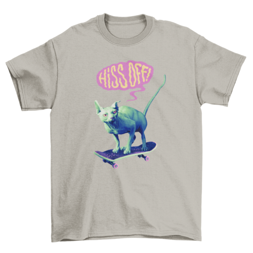 Fun Egyptian cat on skateboard quote "Hiss off" Pet Hobby Animal