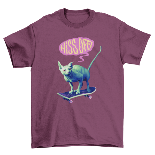 Fun Egyptian cat on skateboard quote "Hiss off" Pet Hobby Animal