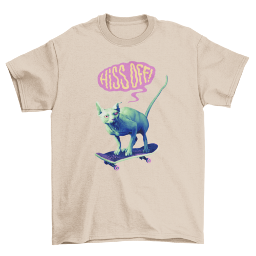 Fun Egyptian cat on skateboard quote "Hiss off" Pet Hobby Animal