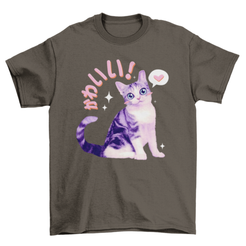 Kawaii japanese kitten pet animal t-shirt