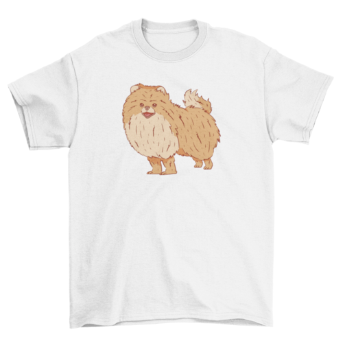 Unique Lovely Fashion Cute Pomeranian Fluffy Pet dog Animal t-shirt