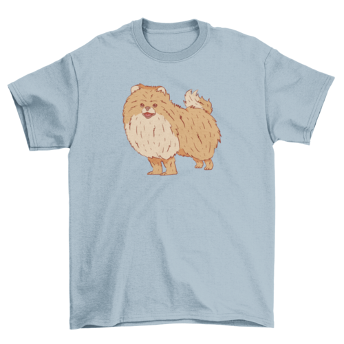 Unique Lovely Fashion Cute Pomeranian Fluffy Pet dog Animal t-shirt