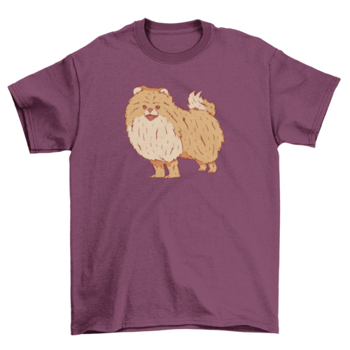 Unique Lovely Fashion Cute Pomeranian Fluffy Pet dog Animal t-shirt