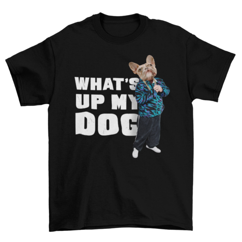 Person with dog animal head t-shirt