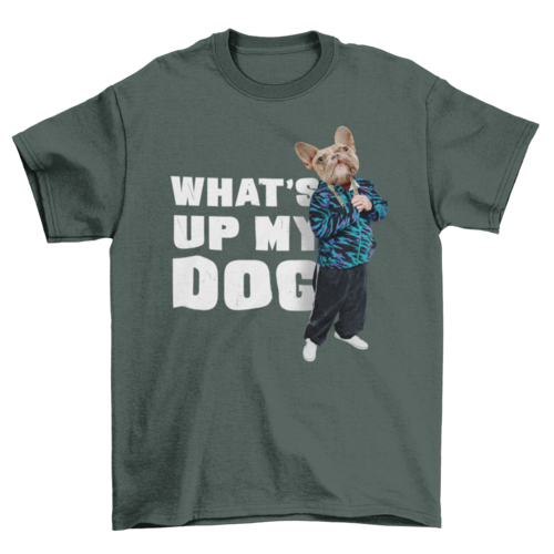 Person with dog animal head t-shirt