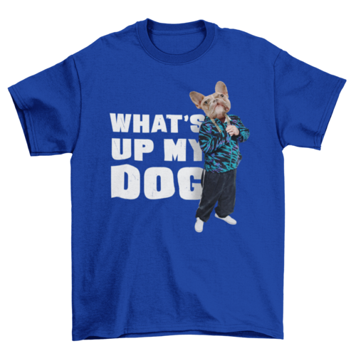 Person with dog animal head t-shirt