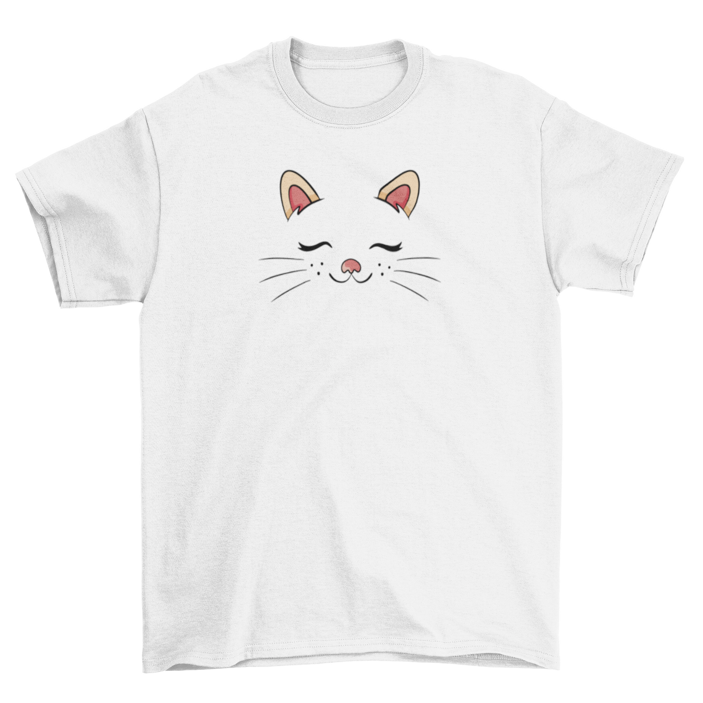 Cute sleeping cat face t-shirt