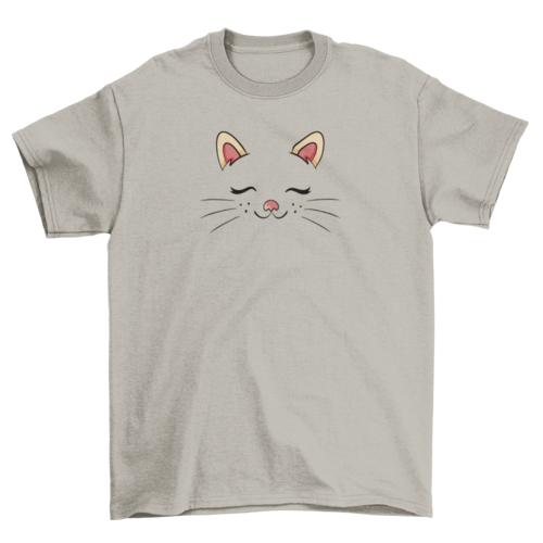 Cute sleeping cat face t-shirt