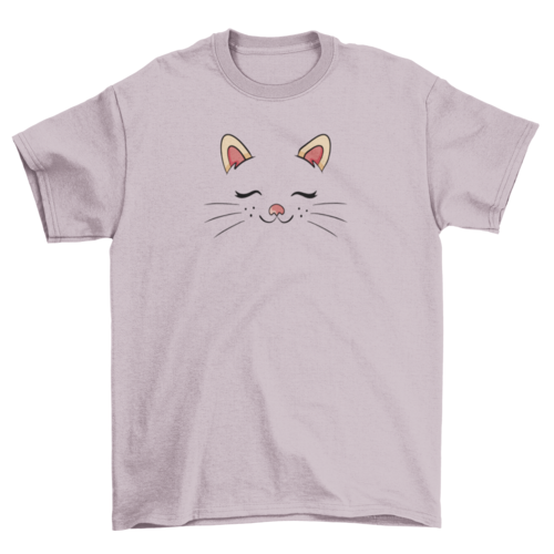 Cute sleeping cat face t-shirt