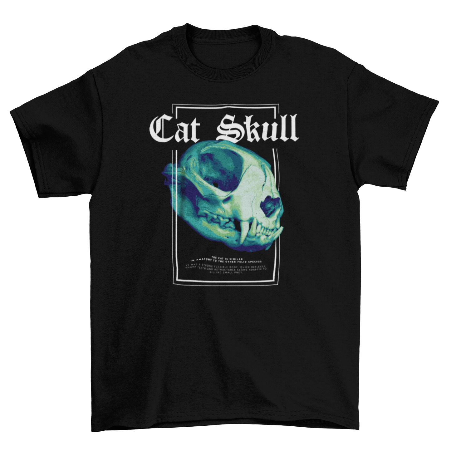 Fashion Skeleton Wild Pet cat animal skull quote "Cat skull" 3D