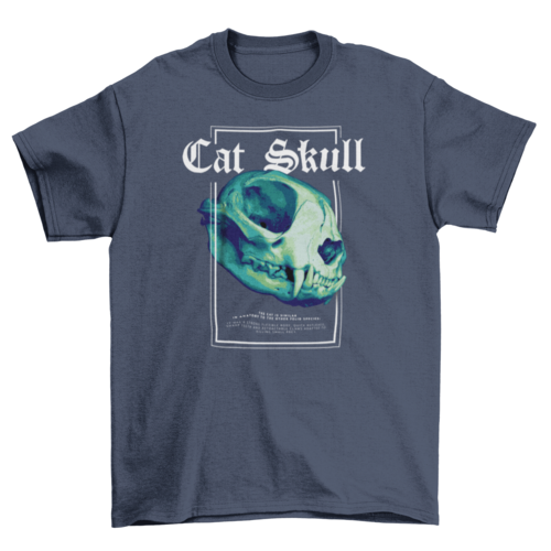 Fashion Skeleton Wild Pet cat animal skull quote "Cat skull" 3D