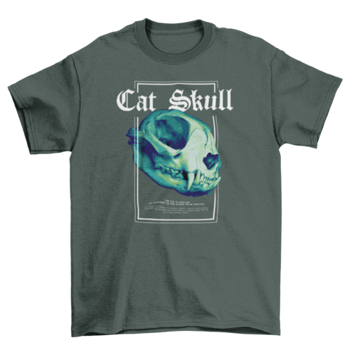 Fashion Skeleton Wild Pet cat animal skull quote "Cat skull" 3D