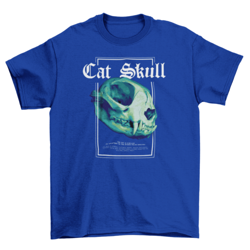 Fashion Skeleton Wild Pet cat animal skull quote "Cat skull" 3D
