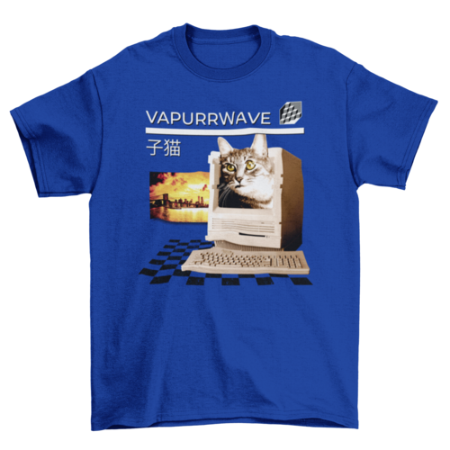 Cool Cute Retro Chess Computer Pet Animal vaporwave quote "Vapurrwave"