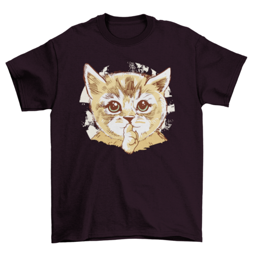 Cute cat shush t-shirt design