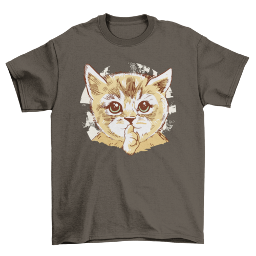 Cute cat shush t-shirt design
