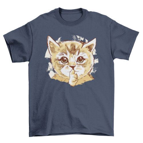 Cute cat shush t-shirt design