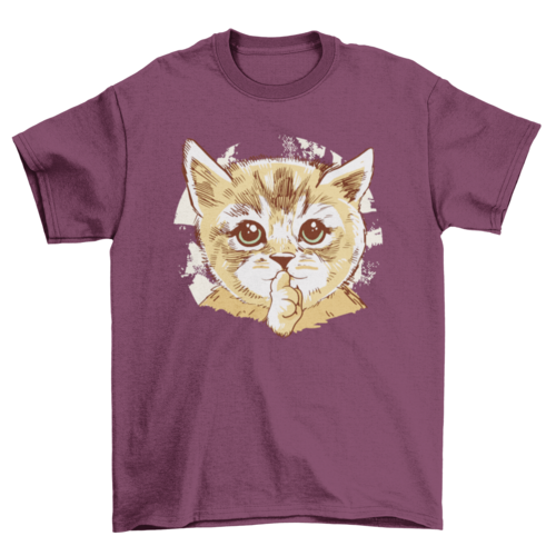 Cute cat shush t-shirt design