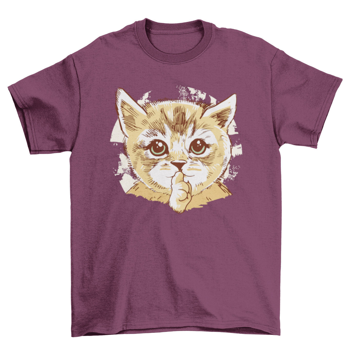 Cute cat shush t-shirt design