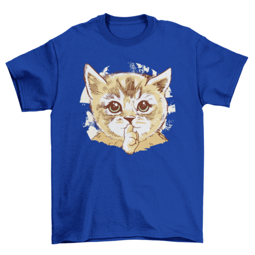 Cute cat shush t-shirt design