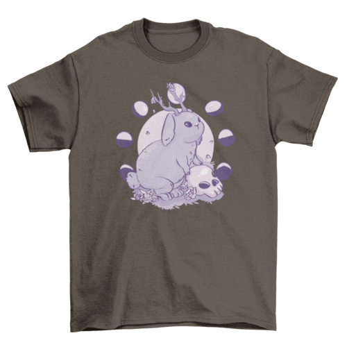 Rabbit with antlers creepy t-shirt