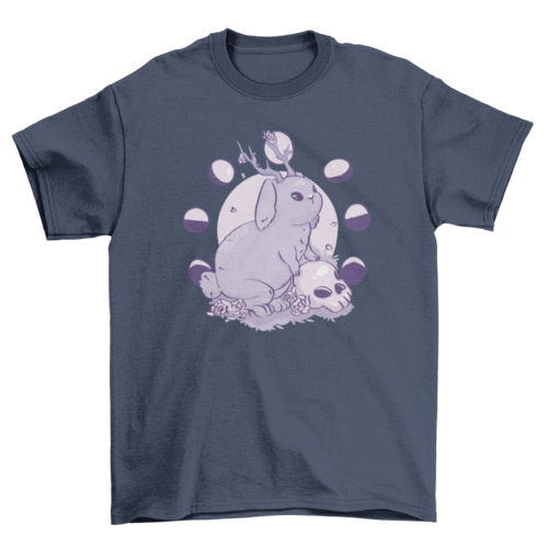 Rabbit with antlers creepy t-shirt
