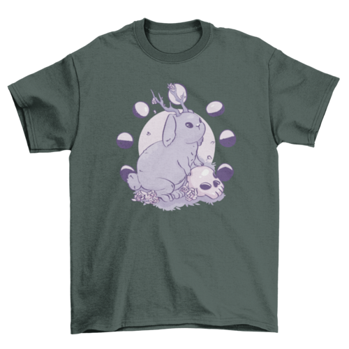 Rabbit with antlers creepy t-shirt