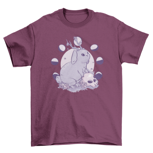Rabbit with antlers creepy t-shirt