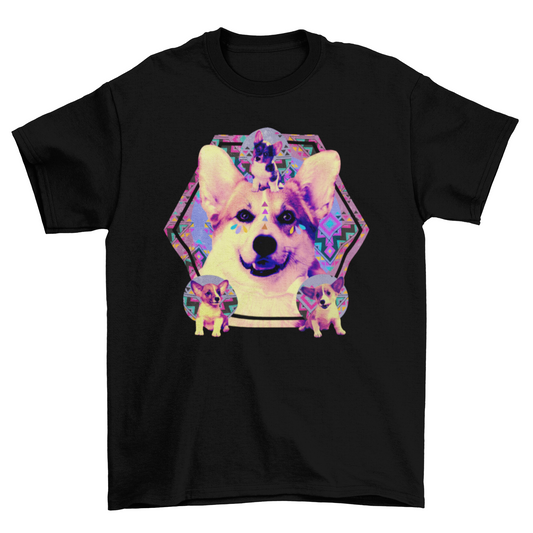 Incredible Corgi Pet Animal Dog psychedelic kaleidoscopic  geometric